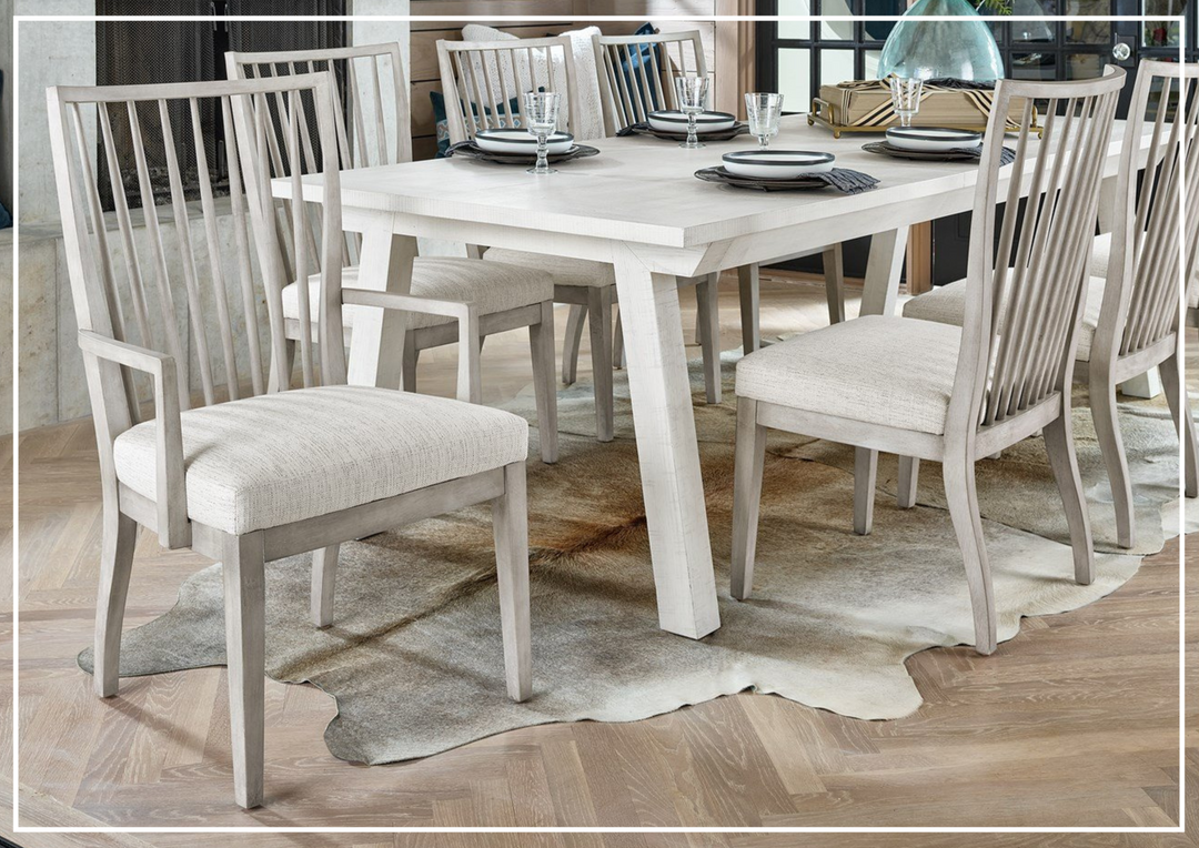 Universal Furniture Modern Farmhouse Bowen Wooden Arm Chair in White-sofabed.com