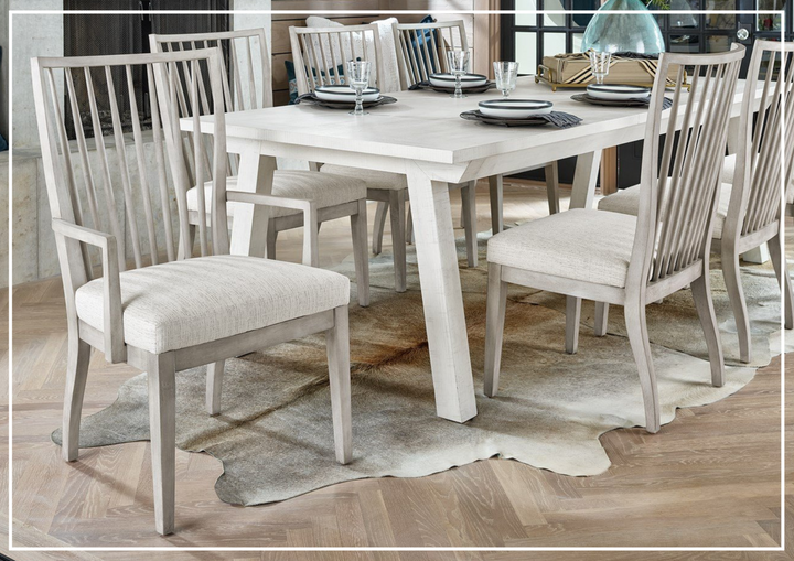 Universal Furniture Modern Farmhouse Bowen Wooden Arm Chair in White-sofabed.com
