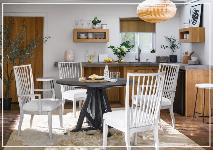 Universal Furniture Modern Farmhouse Bowen Wooden Arm Chair in White-sofabed.com