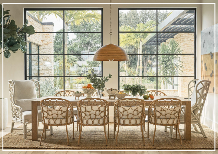 Universal Furniture Weekender Pebble Dining Chair with White Rattan Finish