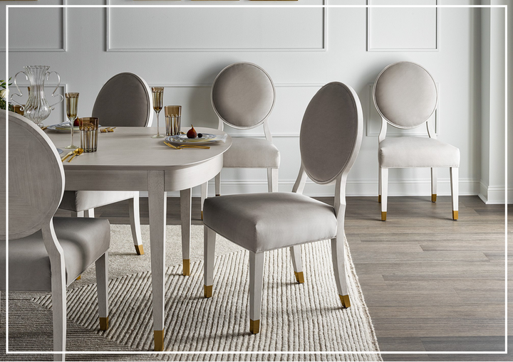 Universal Love Joy Bliss Oval Side Chair with Gold Metal Capped Legs