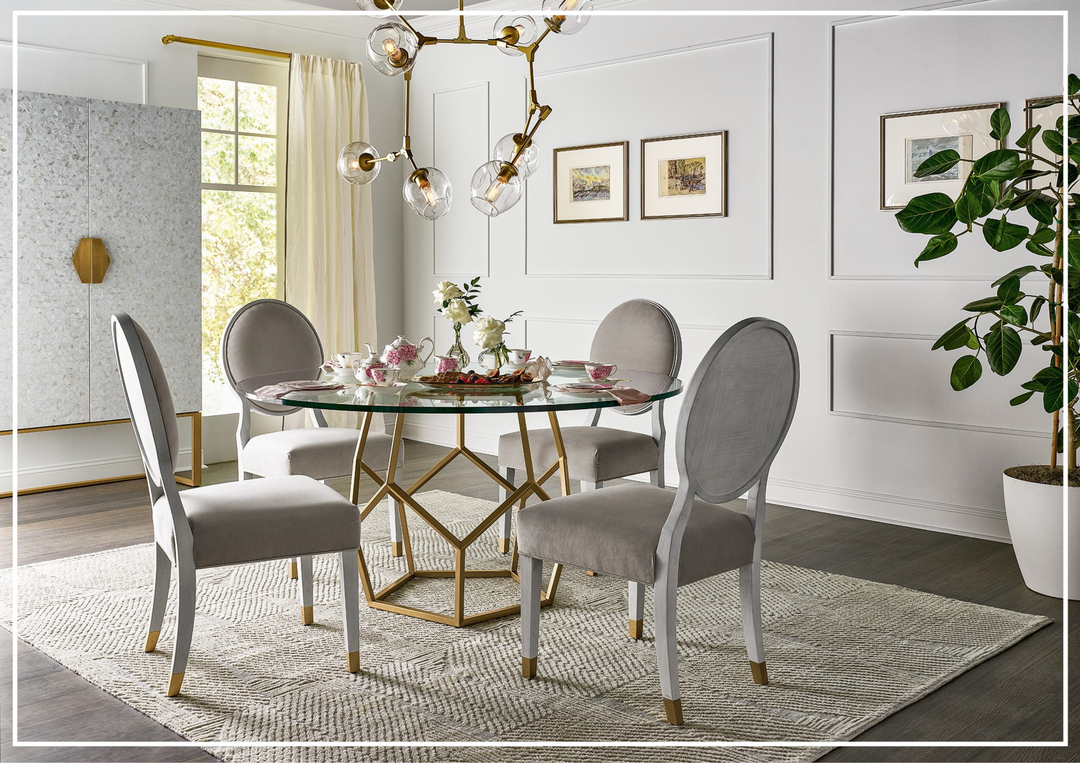 Universal Love Joy Bliss Oval Side Chair with Gold Metal Capped Legs