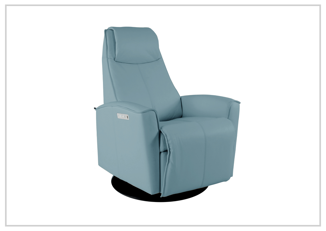 Fjords Urban Leather Power Recliner Chair with Swivel Glider Base-Sofa Bed