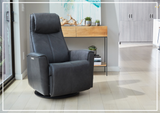 Fjords Urban Leather Power Recliner Chair with Swivel Glider Base- Sofa Bed
