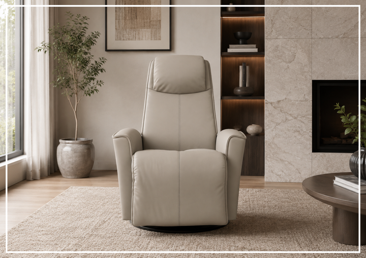 Fjords Urban Leather Power Recliner Chair with Swivel Glider Base-Sofa Bed