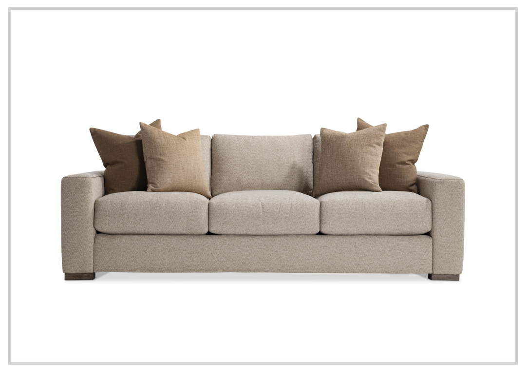 Bernhardt Vaughn Fabric Sofa With Oversized Track Arm and Throw Pillows - SOFABED