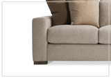 Bernhardt Vaughn Fabric Sofa With Oversized Track Arm and Throw Pillows - SOFABED