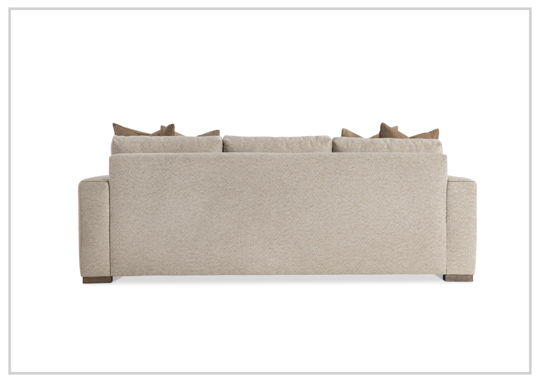 Bernhardt Vaughn Fabric Sofa With Oversized Track Arm and Throw Pillows - SOFABED
