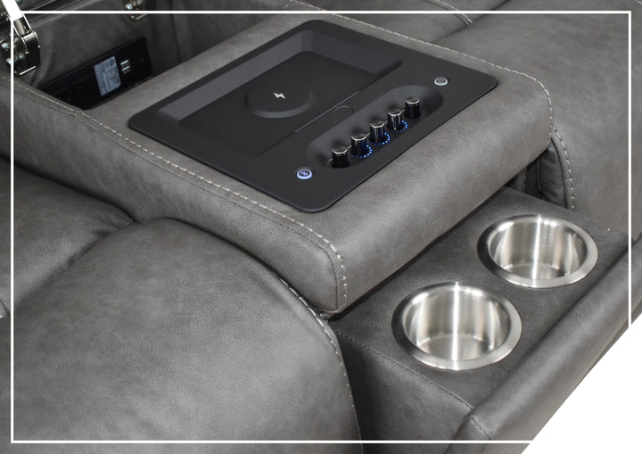 Klaussner Velisse Power Reclining Loveseat with Audio System