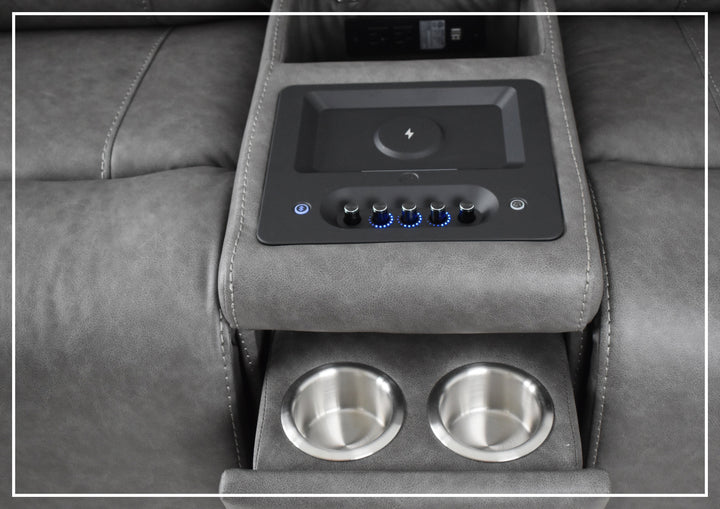 Klaussner Velisse Power Reclining Loveseat with Audio System