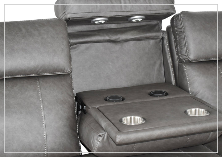 Klaussner Velisse Fabric Power Reclining Sofa With Adjustable Headrest