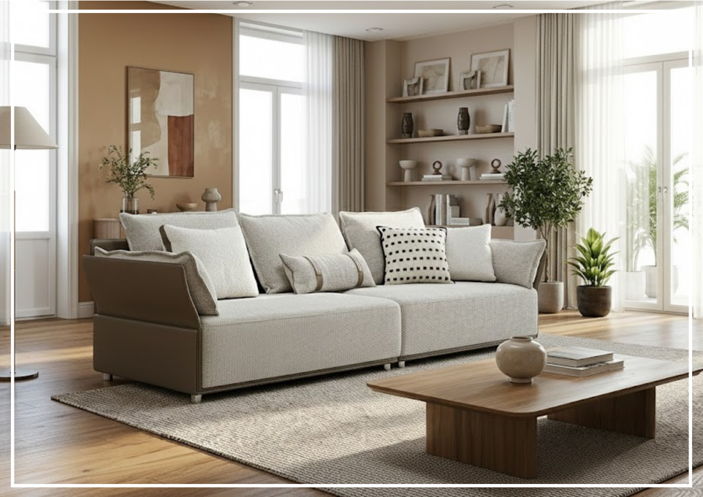 Klaussner Velluto 4-Seater Sofa in Beige-SOFABED