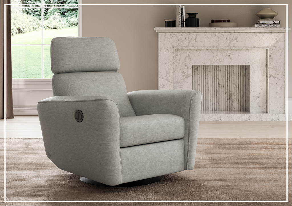 Welted Fabric Power Recliner Chair in Power and Manual Options-SOFABED