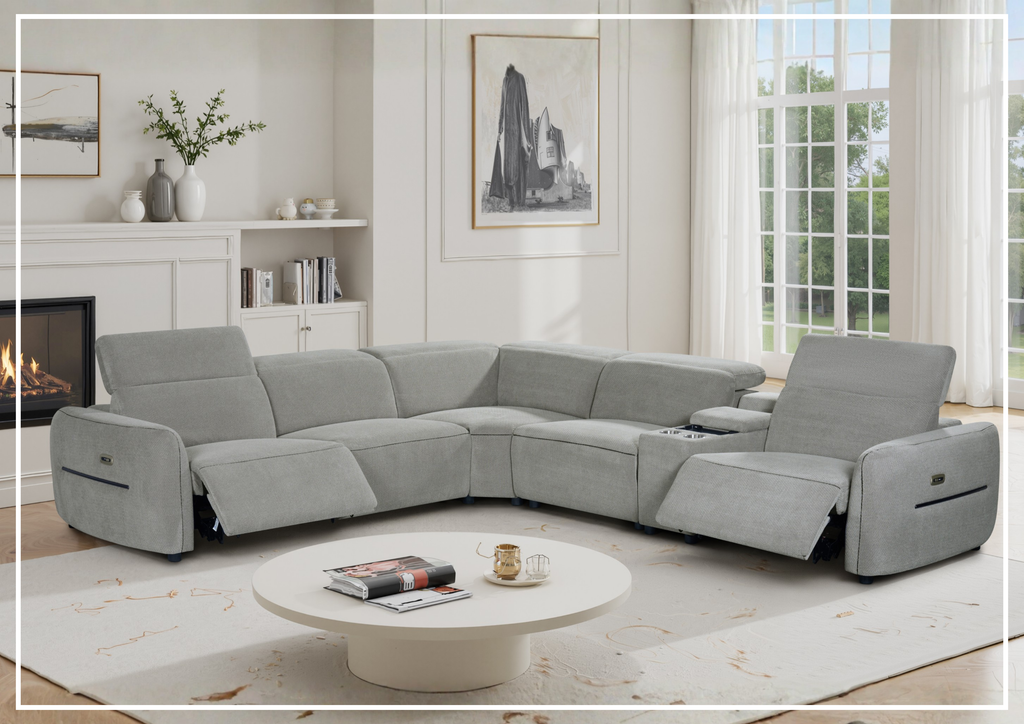 Klaussner Zentis Power Reclining Sectional Sofa With Power Footrest & Headrest - SOFABED