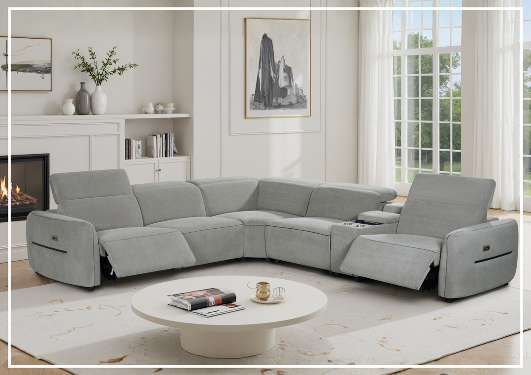 Klaussner Zentis Power Reclining Sectional Sofa With Power Footrest & Headrest - SOFABED