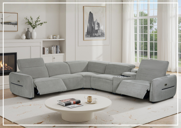 Klaussner Zentis Power Reclining Sectional Sofa With Power Footrest & Headrest - SOFABED