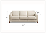 Hydeline Bella 3-Seater Stationary Leather Sofa with Track Arms