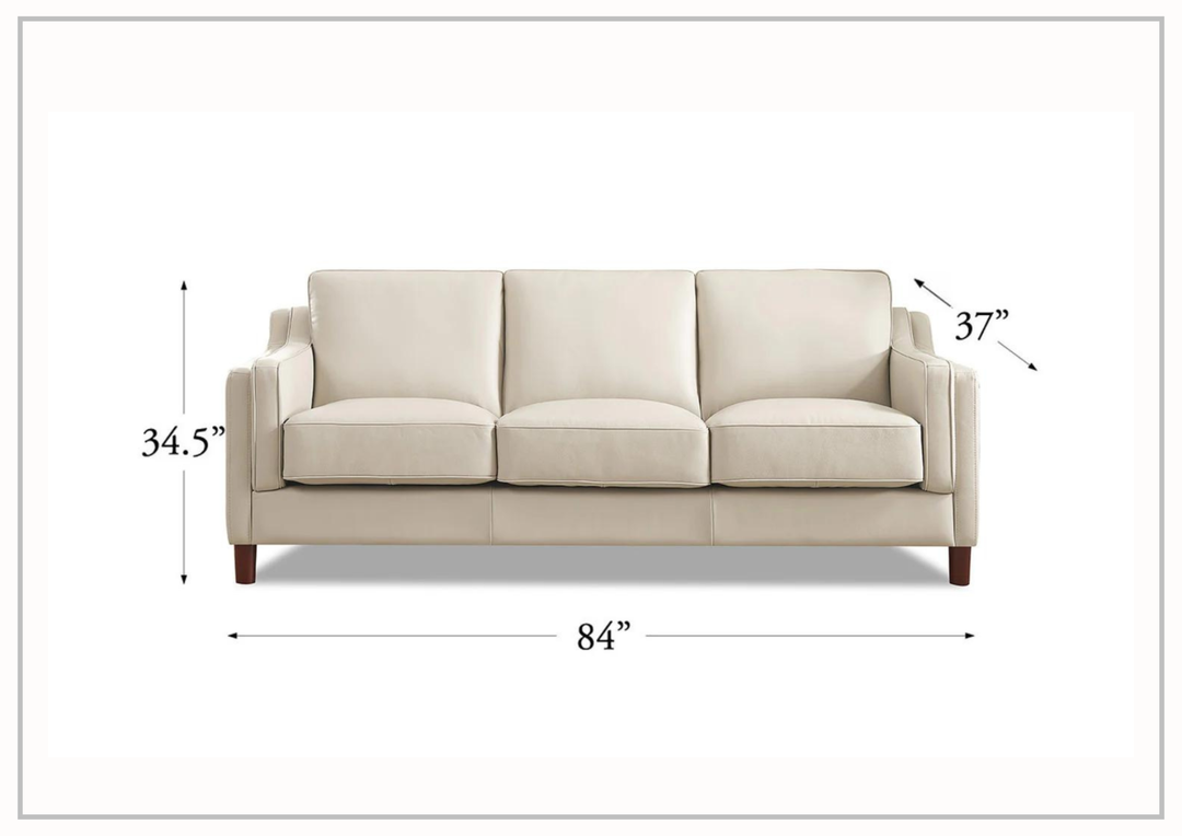 Hydeline Bella 3-Seater Stationary Leather Sofa with Track Arms