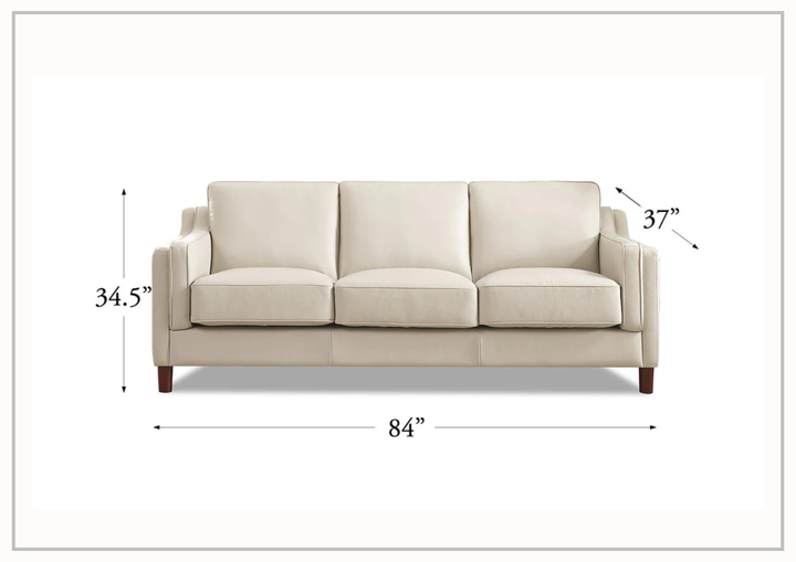 Hydeline Bella 3-Seater Stationary Leather Sofa with Track Arms