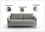 Luonto Monika Fabric Sleeper Sofa With Wood or Chrome Legs