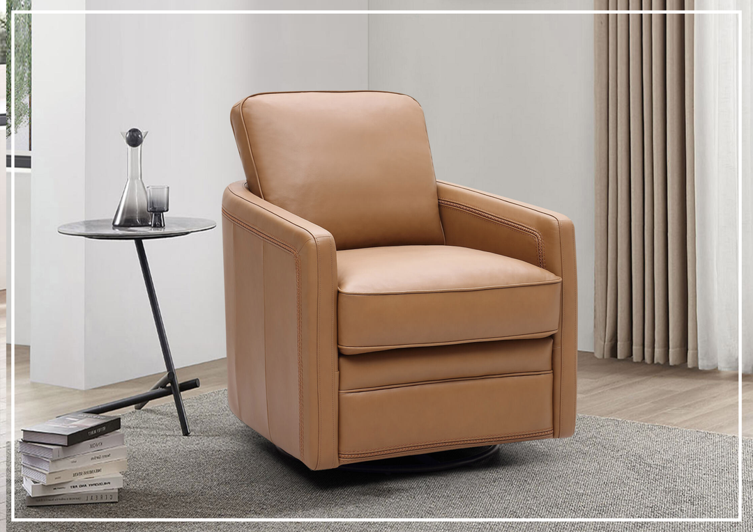 Gio Italia Home Torin Leather Glider Swivel Chair-SOFABED