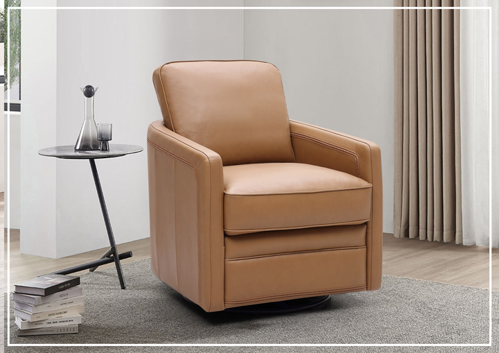 Gio Italia Home Torin Leather Glider Swivel Chair-SOFABED