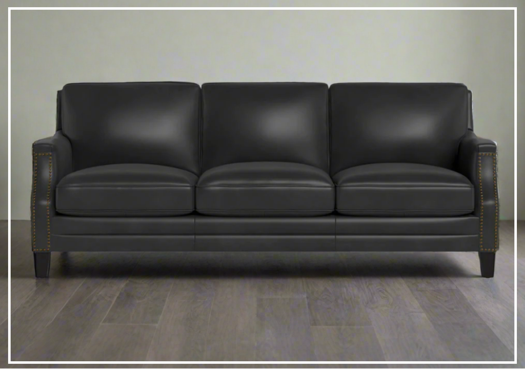 Hydeline Camano Brown Premium Leather 3-Seater Sofa