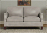 Hydeline Camano Stationary Brown Premium Leather Loveseat Sofa