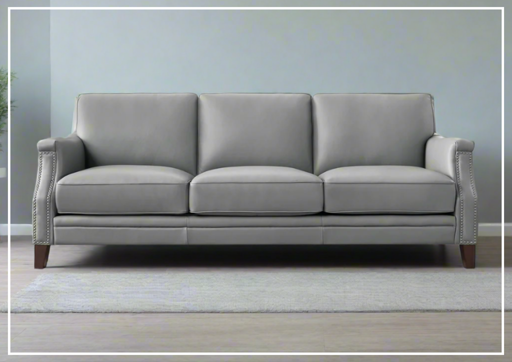 Hydeline Camano Brown Premium Leather 3-Seater Sofa
