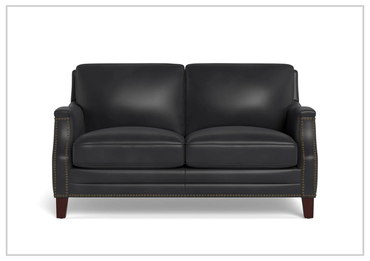 Hydeline Camano Stationary Brown Premium Leather Loveseat Sofa