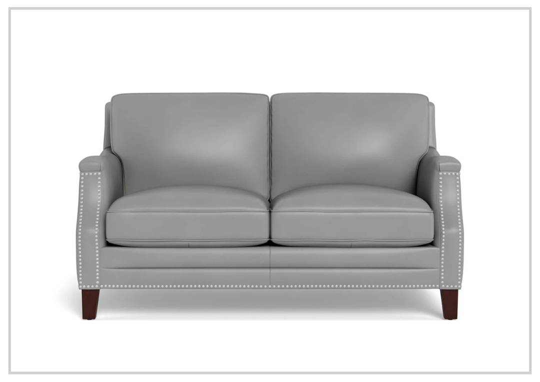 Hydeline Camano Stationary Brown Premium Leather Loveseat Sofa