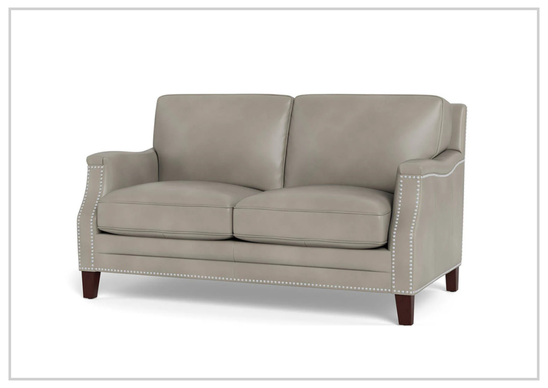 Hydeline Camano Stationary Brown Premium Leather Loveseat Sofa