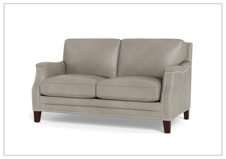 Hydeline Camano Stationary Brown Premium Leather Loveseat Sofa