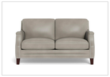 Hydeline Camano Stationary Brown Premium Leather Loveseat Sofa
