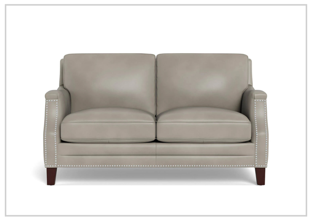 Hydeline Camano Stationary Brown Premium Leather Loveseat Sofa