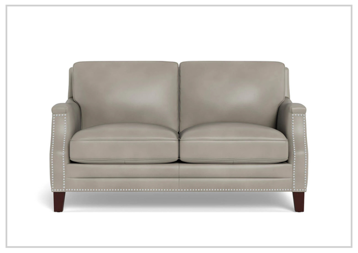 Hydeline Camano Stationary Brown Premium Leather Loveseat Sofa