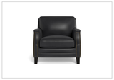 Hydeline Camano Brown Premium Leather Arm Chair with Nailhead Trim Finish
