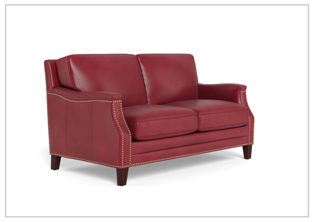 Hydeline Camano Stationary Brown Premium Leather Loveseat Sofa