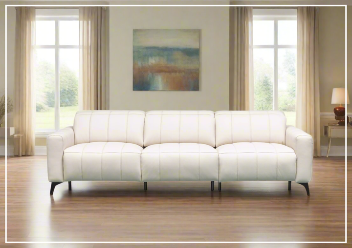 Klaussner Capri 3-seater Beige Leather Power Reclining Sofa