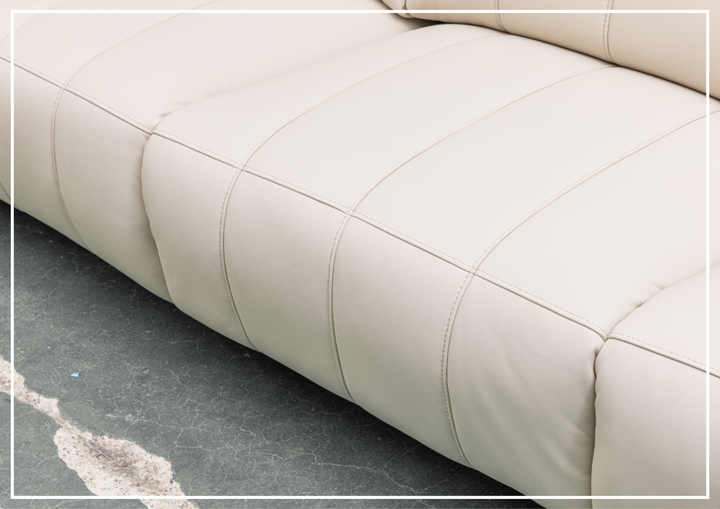Klaussner Capri 3-seater Beige Leather Power Reclining Sofa