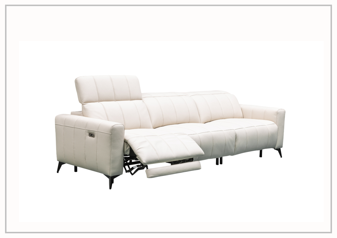 Klaussner Capri 3-seater Beige Leather Power Reclining Sofa