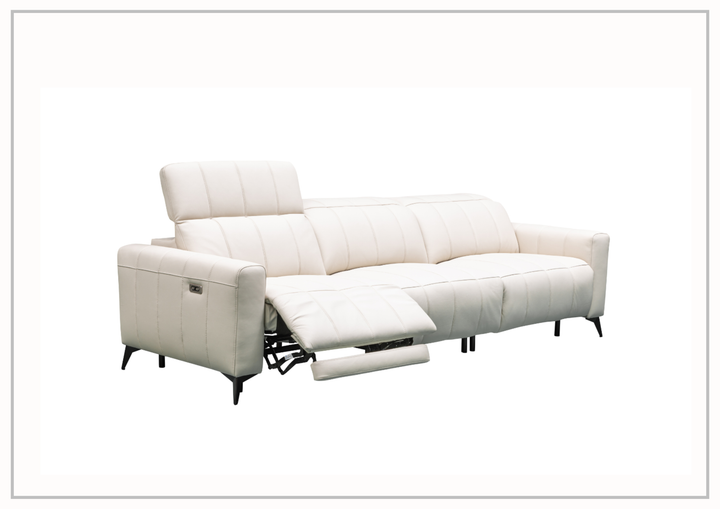 Klaussner Capri 3-seater Beige Leather Power Reclining Sofa