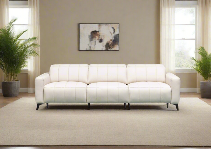 Klaussner Capri 3-seater Beige Leather Power Reclining Sofa