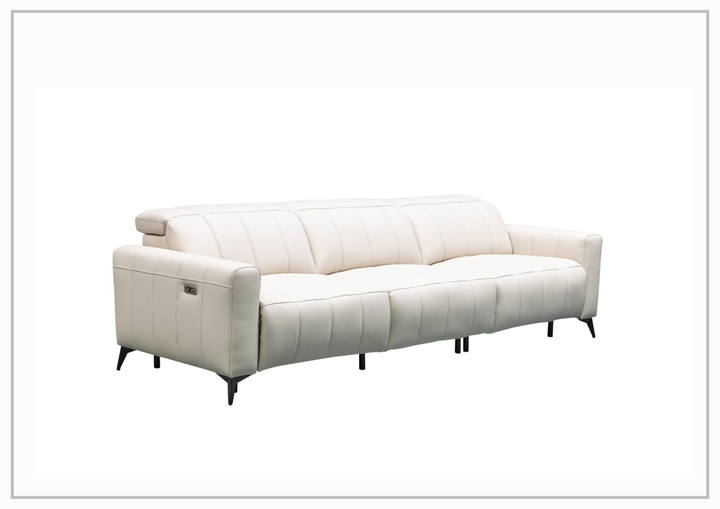 Klaussner Capri 3-seater Beige Leather Power Reclining Sofa