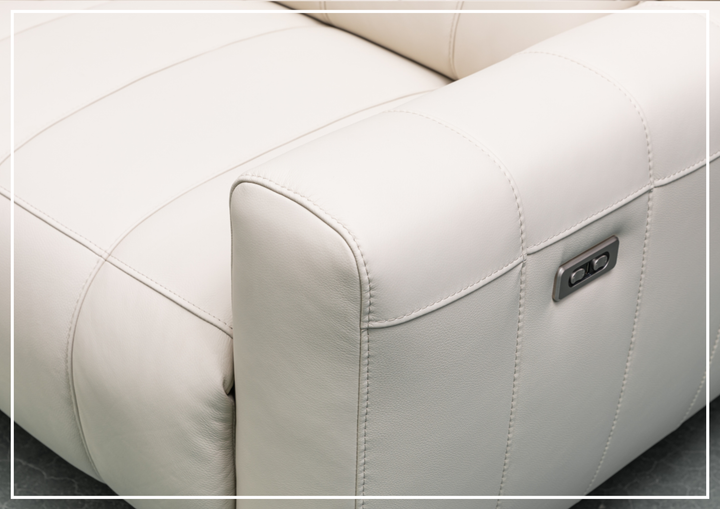 Klaussner Capri 3-seater Beige Leather Power Reclining Sofa