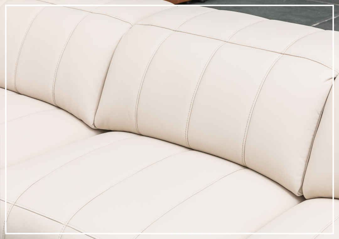 Klaussner Capri 3-seater Beige Leather Power Reclining Sofa