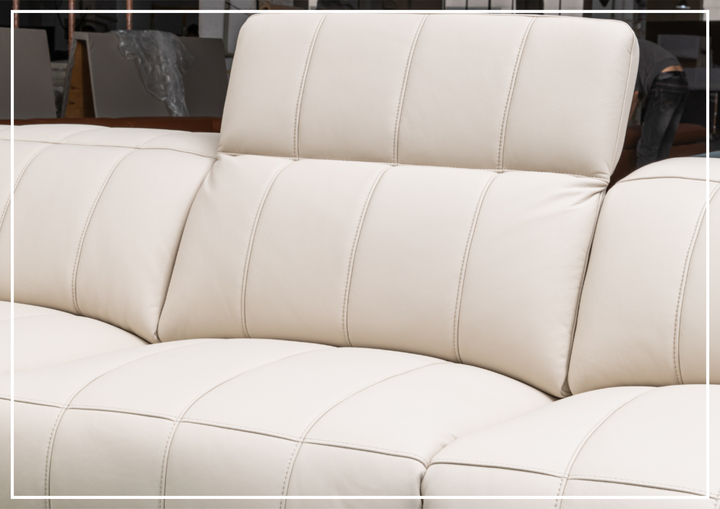 Klaussner Capri 3-seater Beige Leather Power Reclining Sofa