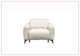 Klaussner Capri Beige Leather Power Reclining Chair with Adjustable Headrest and Footrest