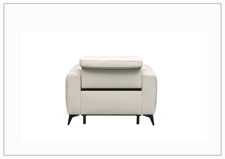 Klaussner Capri Beige Leather Power Reclining Chair with Adjustable Headrest and Footrest