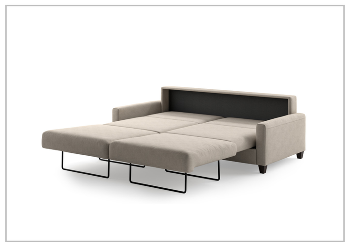 Luonto Nico Fabric Sleeper Sofa in All Sizes With Walnut or Chrome Leg Finish-SOFABED